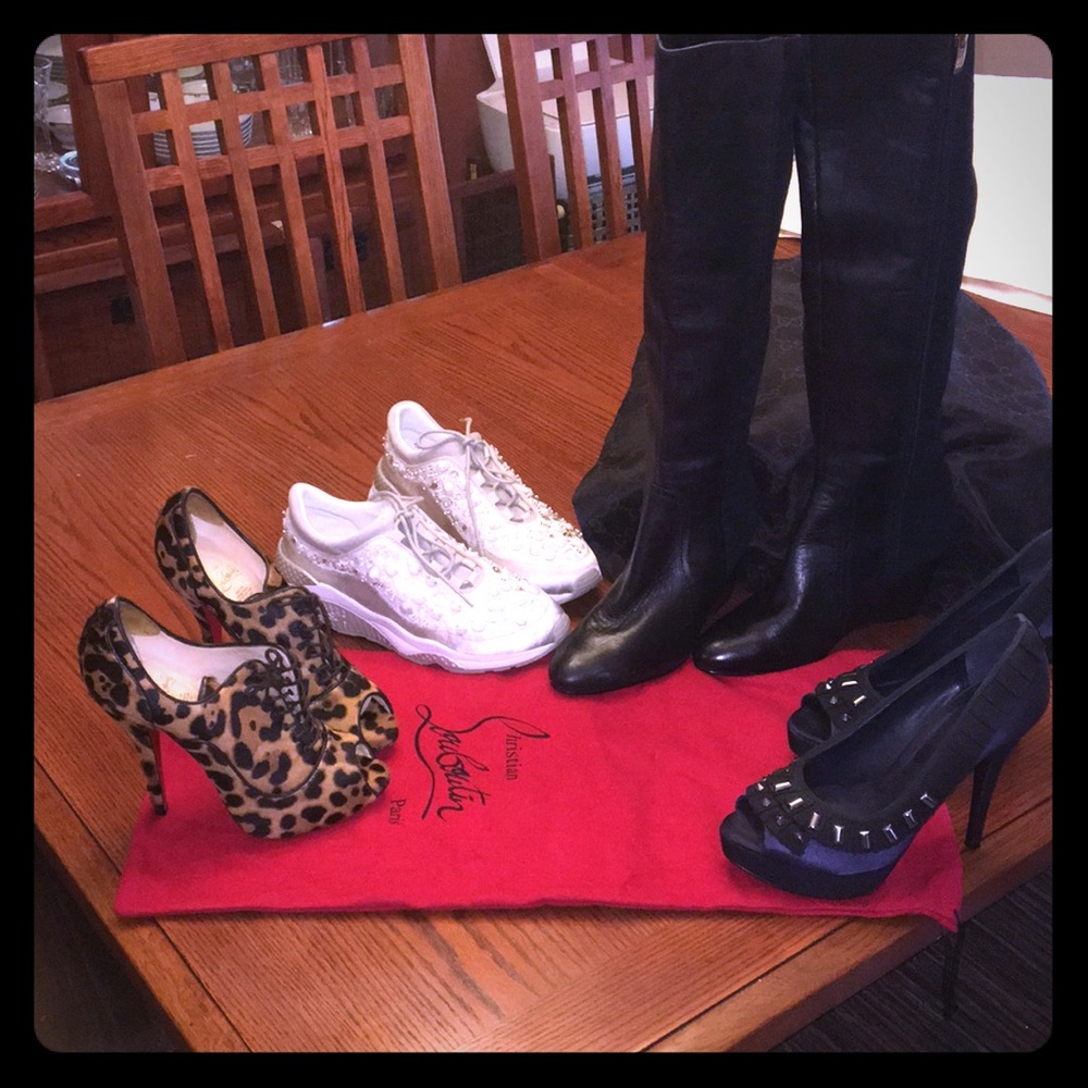 Christian louboutin booties & Tory Burch heels